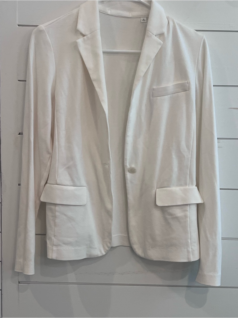 Uniqlo White Womens Cotton Blend Blazer-Extremely Soft